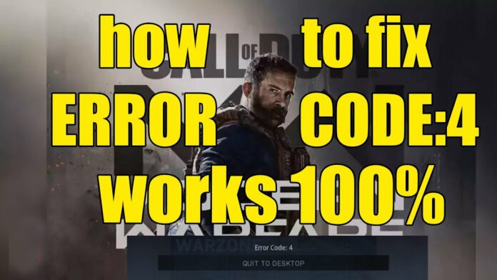 how fix solve error code 4 problem