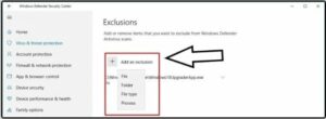 Add An Exclusion To Your Antivirus Or Windows Defender