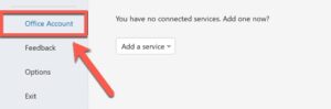 Choose Office Account from the left-hand menu