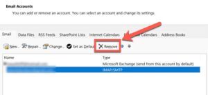 Click Remove after selecting the account you wish to delete