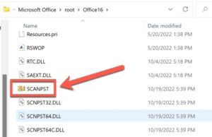 find the file SCANPST and double-click it