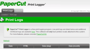 PaperCut Print Logger